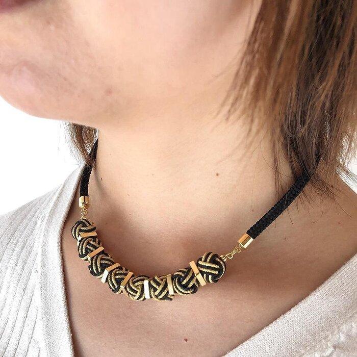 【ふるさと納税】【伊賀組紐】ネックレスモンキー黒 サムネイル2