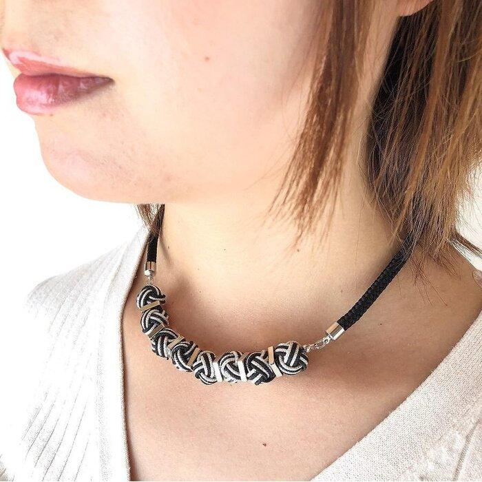 【ふるさと納税】【伊賀組紐】ネックレスモンキー黒 サムネイル3