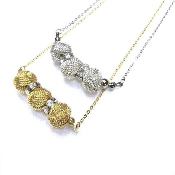 【ふるさと納税】【伊賀組紐】ネックレス　ミニ小田巻3個付　金銀 サムネイル2