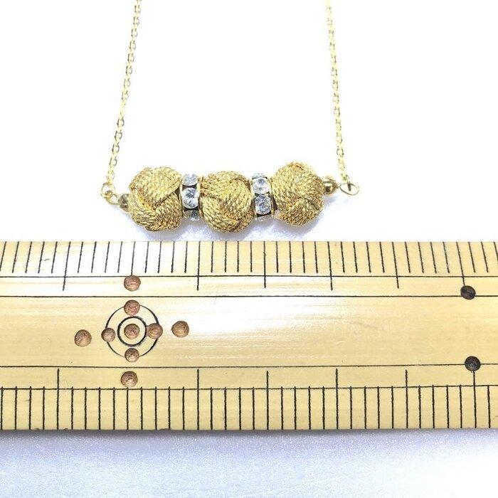 【ふるさと納税】【伊賀組紐】ネックレス　ミニ小田巻3個付　金銀 サムネイル3