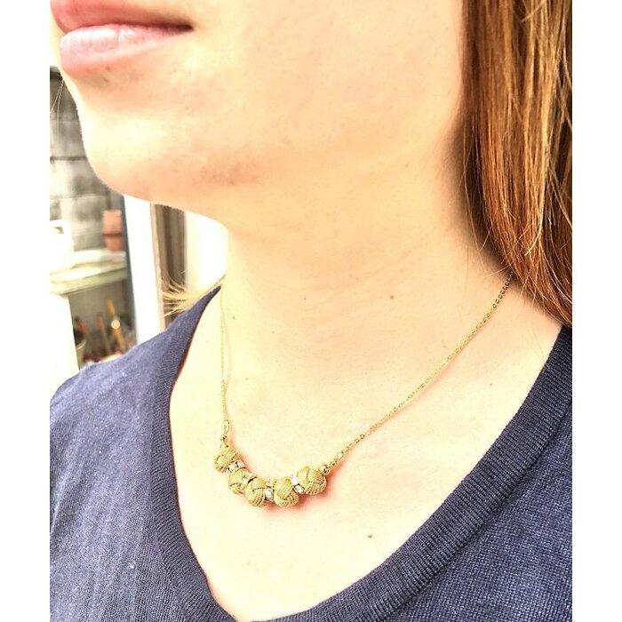 【ふるさと納税】【伊賀組紐】ネックレス　ミニ小田巻5個付　金銀 サムネイル2