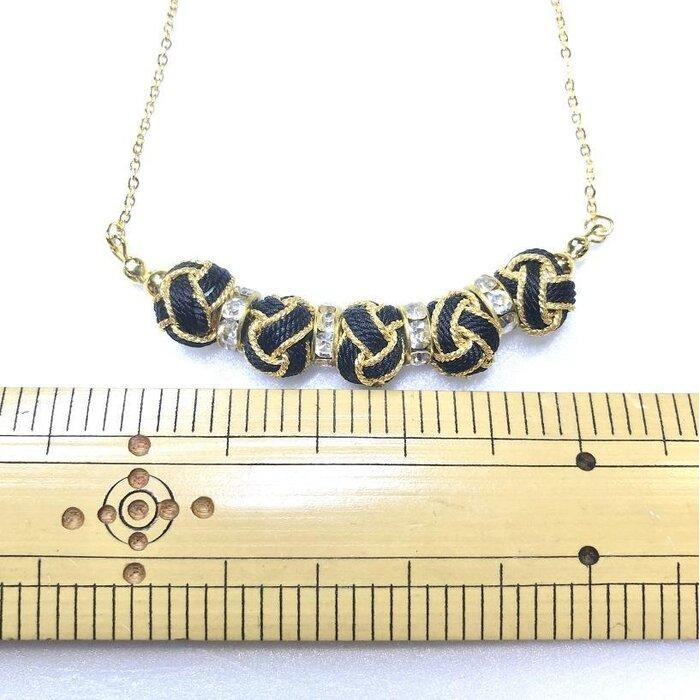 【ふるさと納税】【伊賀組紐】ネックレス　ミニ小田巻5個付　黒金銀 サムネイル3