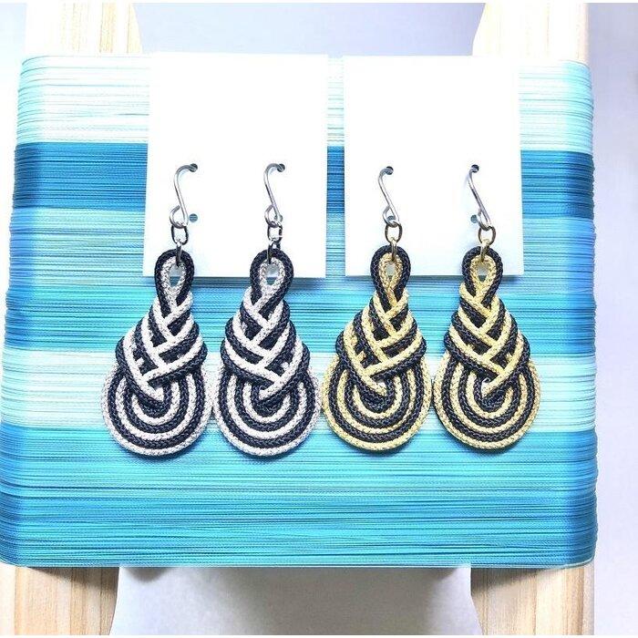 【ふるさと納税】【伊賀組紐】チタンピアス　みょうが　黒金銀 サムネイル2