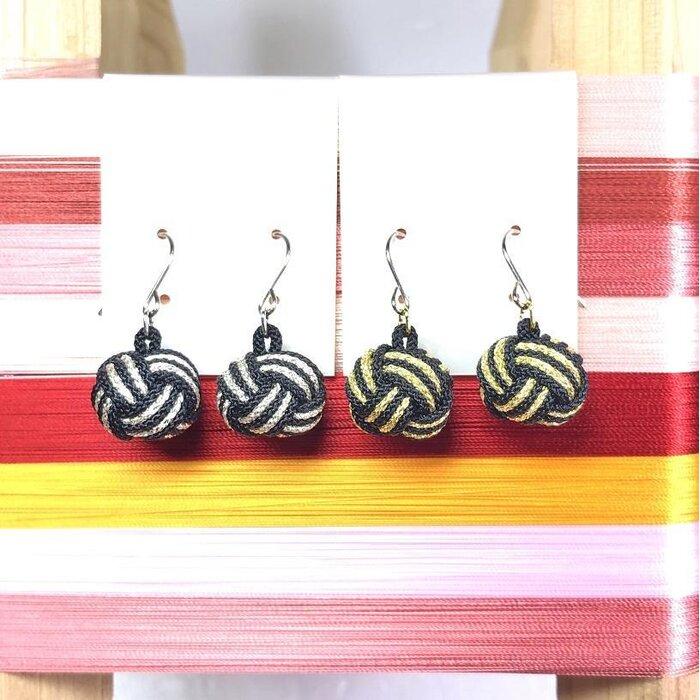 【ふるさと納税】【伊賀組紐】ピアス　モンキー　黒金銀 サムネイル2