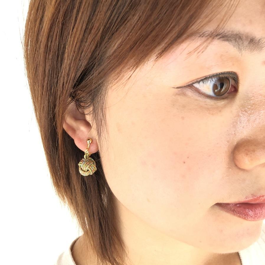 【ふるさと納税】【伊賀組紐】イヤリング　モンキー　八千代金銀 サムネイル2