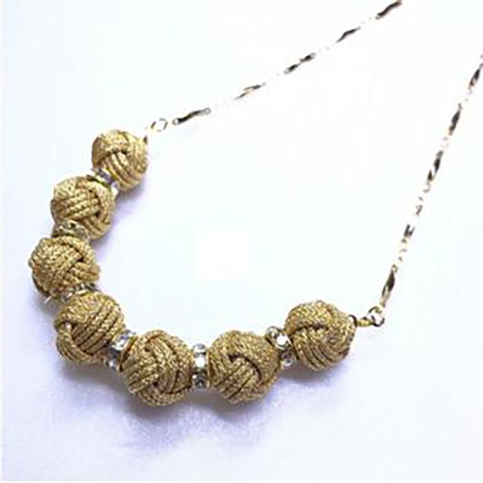 【ふるさと納税】【伊賀組紐】ネックレスロンデル金銀 サムネイル2