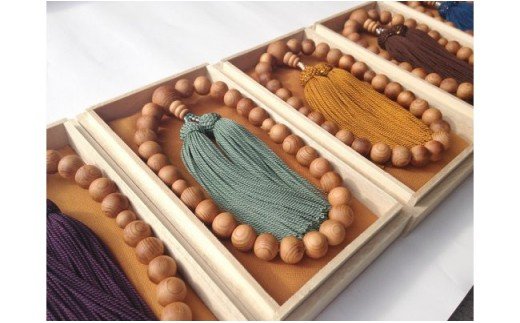 【ふるさと納税】御山杉　お念珠　男性用：緑　桐箱／世古林業　数珠　銘木　希少　三重県　度会町　伊勢志摩 サムネイル3