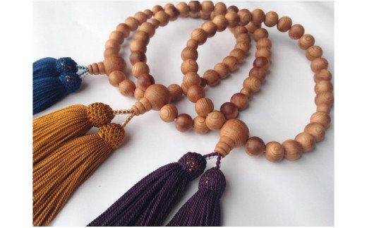 【ふるさと納税】御山杉　お念珠　男女ペア　男性用：こげ茶　女性用：ワインレッド／世古林業　銘木　数珠　三重県　度会町　伊勢志摩 サムネイル3