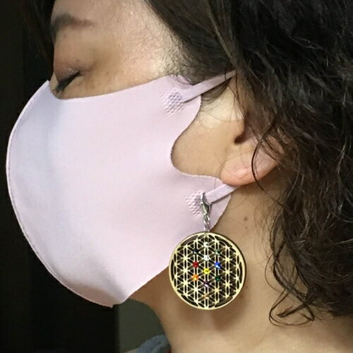 【ふるさと納税】シードオブライフ　マスクチャーム　ラインストーン　スワロフスキー　三重県産　ひのき製／KOSHIKARI　ふるさと納税　アクセサリー　大紀ブランド　三重県　大紀町 サムネイル3