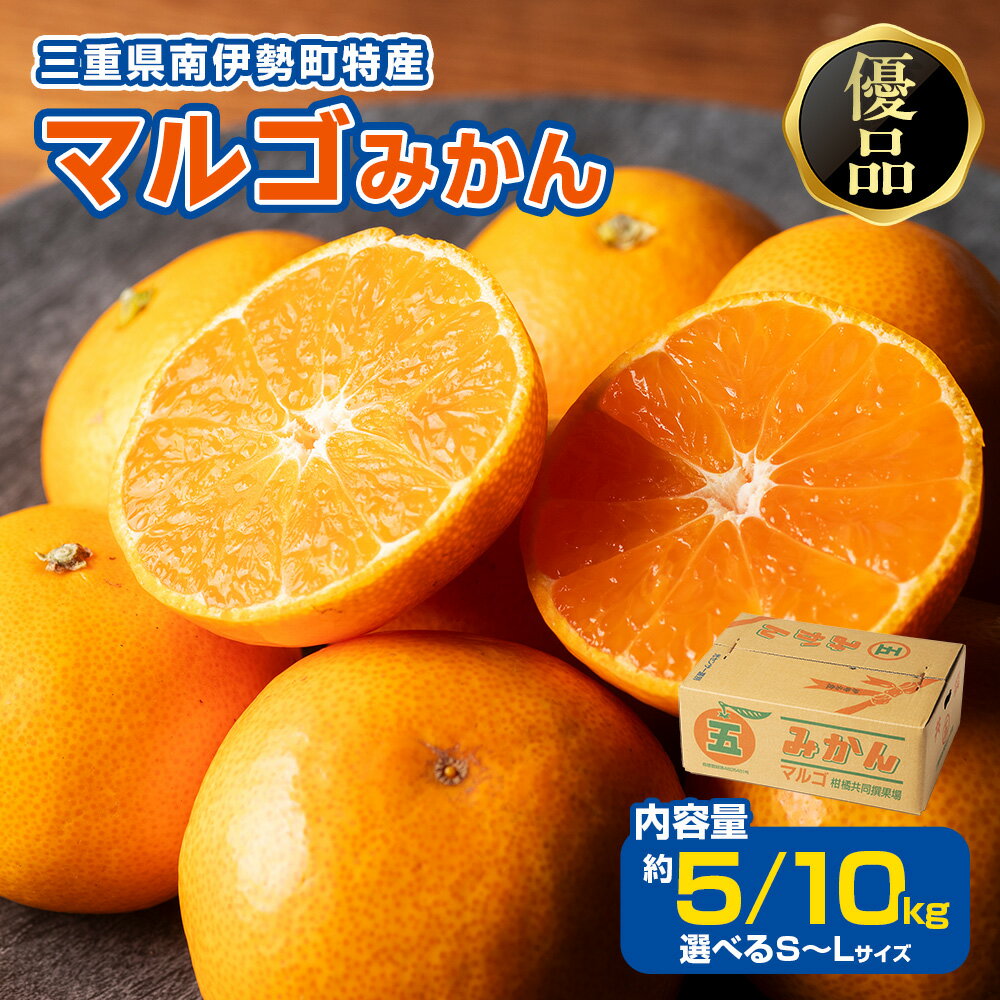 みかん 温州みかん 約5～10kg (S～Lサイズ) 選べる容量 サイズ 優品 家庭用 期間限定 柑橘 蜜柑 mikan フルーツ 果物 くだもの 国産 ブランド 三重県 伊勢 志摩 南伊勢町 マルゴみかん JA伊勢