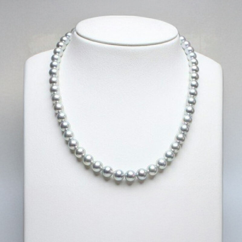 【ふるさと納税】 真珠 ネックレス 8.0-8.5mm グレーブルー 定番 アコヤ真珠 アクセサリー ファッション ジュエリー akoya パール 高級 プレゼント 贈り物 贈答品 お祝い 誕生日 記念日 冠婚葬祭 慶事 弔事 結婚式 卒業式 入学式 三重県 伊勢 志摩 南伊勢町 パールハヤシ サムネイル2