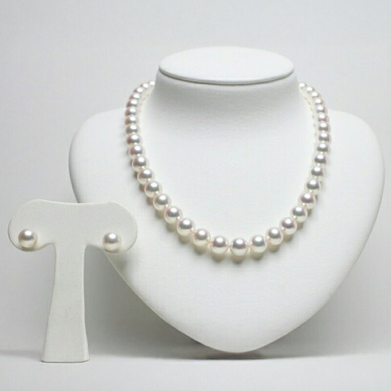 【ふるさと納税】 真珠 ネックレス ピアス セット 9.0-9.5mm K14 WG 大粒 希少 アコヤ真珠 アクセサリー ファッション ジュエリー akoya パール 高級 プレゼント 贈り物 贈答品 お祝い 誕生日 記念日 冠婚葬祭 結婚式 卒業式 入学式 三重県 伊勢 志摩 南伊勢町 パールハヤシ サムネイル2