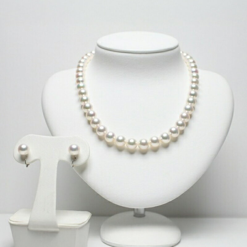 【ふるさと納税】 真珠 ネックレス イヤリング セット 9.0-9.5mm K14 WG 大粒 希少 アコヤ真珠 アクセサリー ファッション ジュエリー akoya パール 高級 プレゼント 贈り物 贈答品 お祝い 誕生日 冠婚葬祭 結婚式 卒業式 入学式 三重県 伊勢 志摩 南伊勢町 パールハヤシ サムネイル2