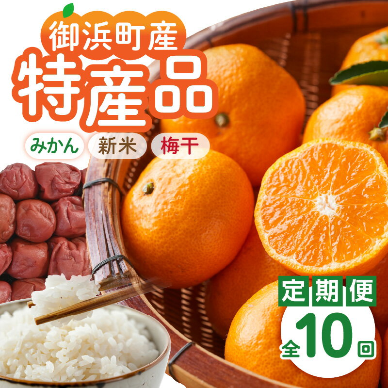 丸安青果 御浜町特産品の定期便！旬のみかんや梅干、お米をお届け！（全10回）