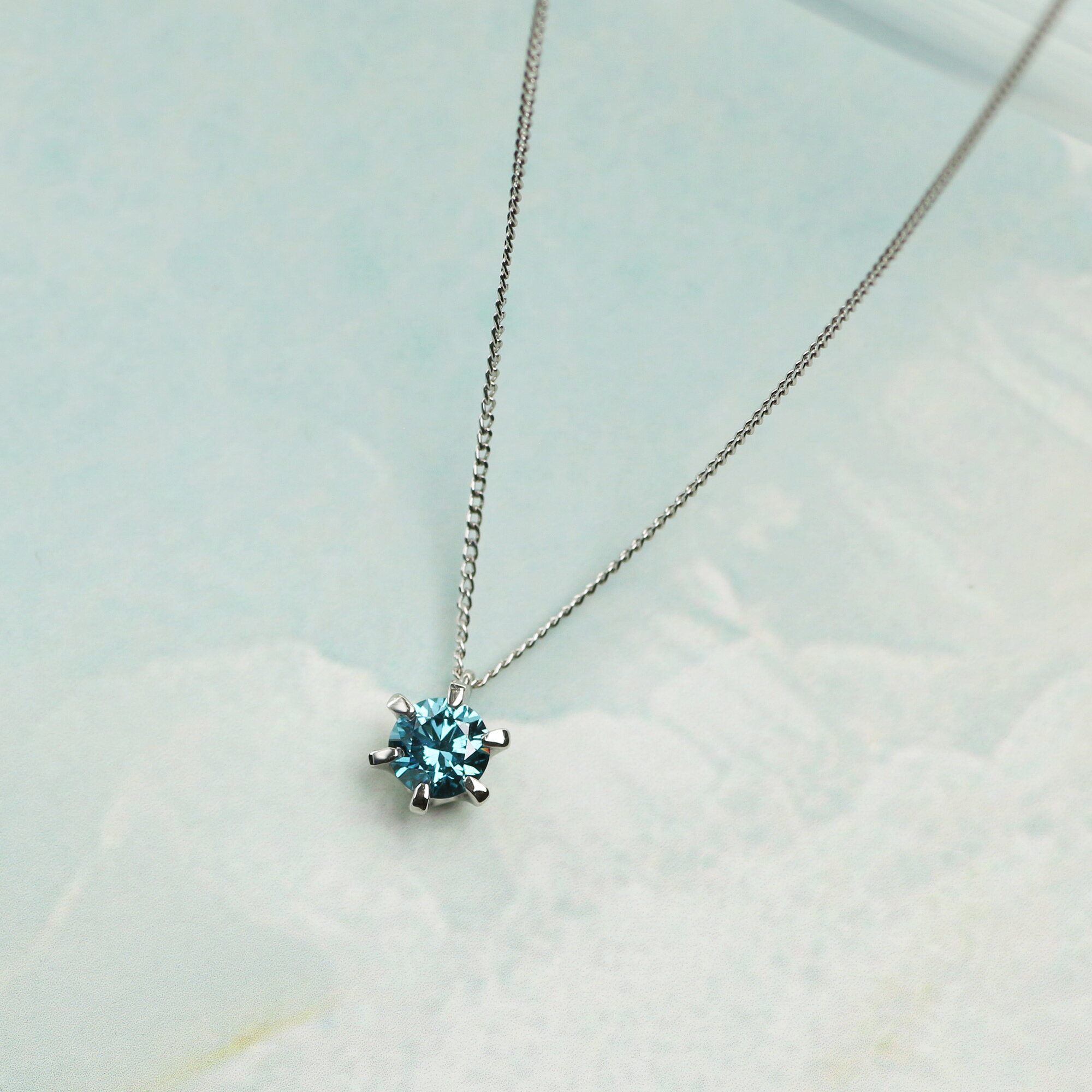 【ふるさと納税】プラチナ900 ラボブルーダイヤネックレス 0.2ct 6本たてづめ / LAB-PT900-001BL [AM321] / プラチナ900 ブルーダイヤモンド アクセサリー ギフト プレゼント サムネイル2