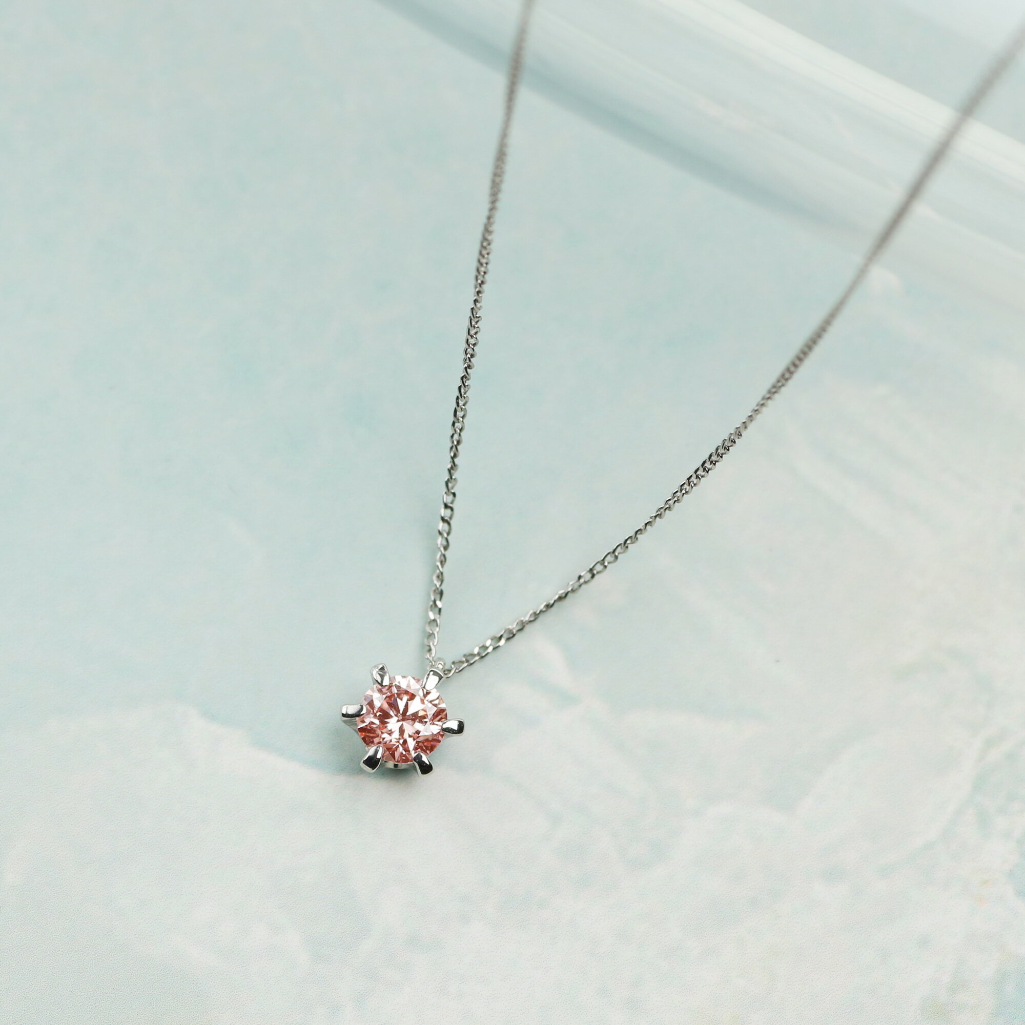 【ふるさと納税】プラチナ900 ラボピンクダイヤネックレス 0.2ct 6本たてづめ / LAB-PT900-001PK [AM322] / プラチナ900 ピンクダイヤモンド アクセサリー ギフト プレゼント サムネイル2
