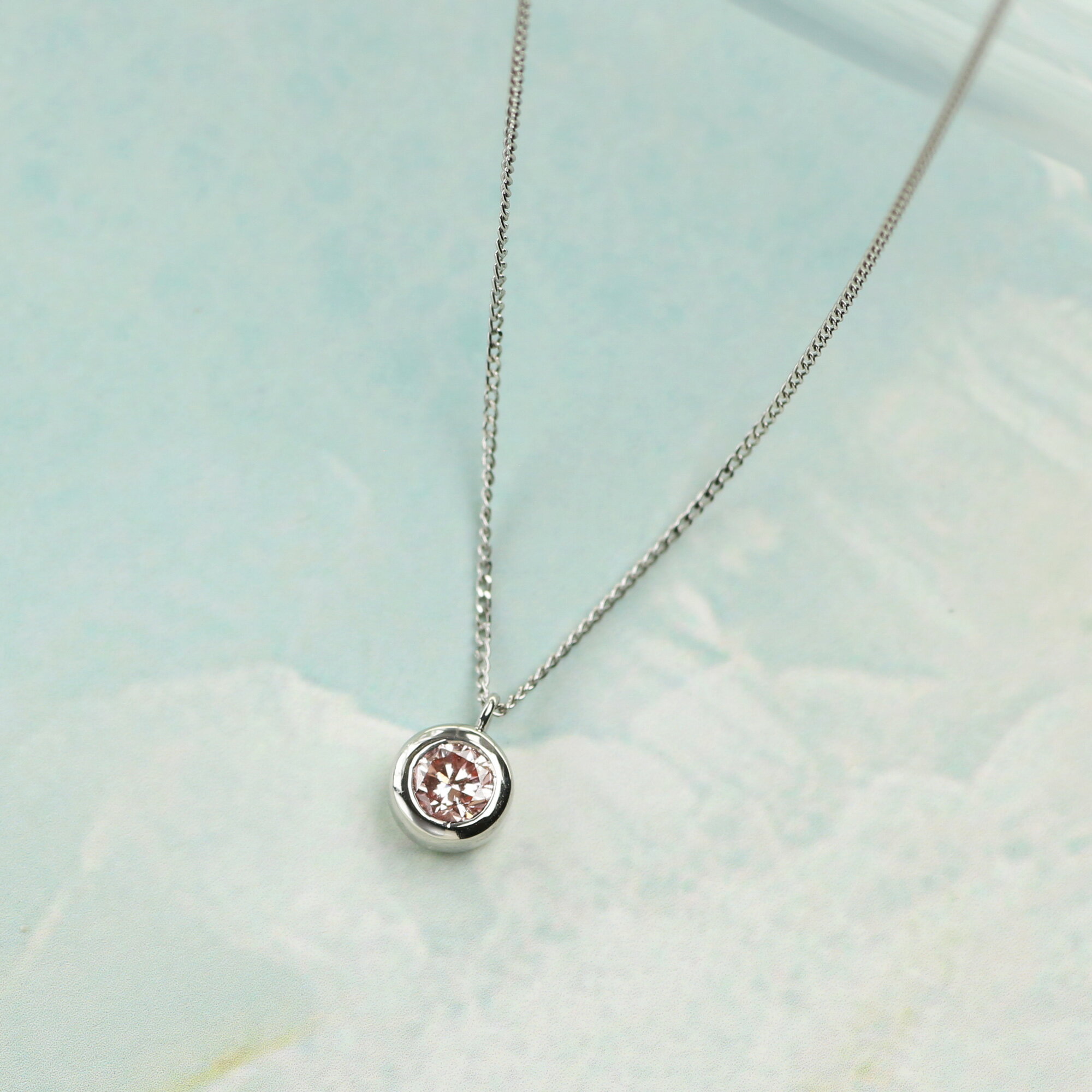 【ふるさと納税】プラチナ900 ラボピンクダイヤネックレス 0.2ct ふくりん留め / LAB-PT900-004PK [AM324] / プラチナ900 ピンクダイヤモンド アクセサリー ギフト プレゼント サムネイル2