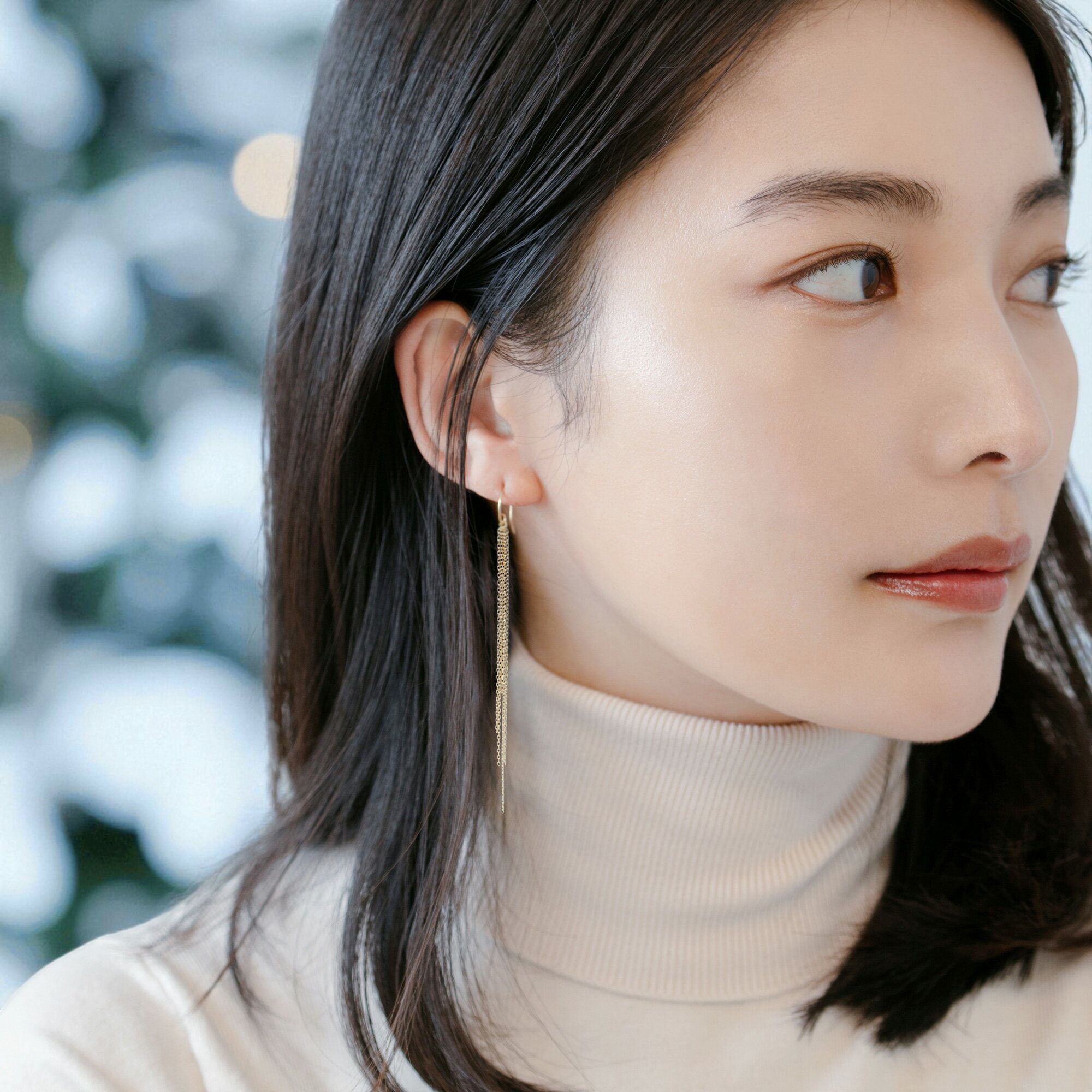 【ふるさと納税】18金イエローゴールド 小豆チェーンフックピアス しなやかに揺れる上質な煌めき 大人のエレガント / SP1001-K18 【レビューキャンペーン実施中】/ 金 ゴールド ジュエリー アクセサリー ギフト プレゼント レディース シンプル 定番 - 画像2