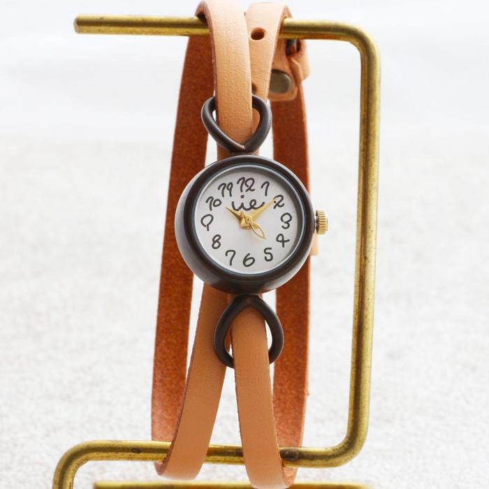 ブレスウォッチ　シルバーマットフェイスとイタリアンレースのハンドメイドウォッチ　ベルトカラー：ヌメ　WB067-WL004ヌメ