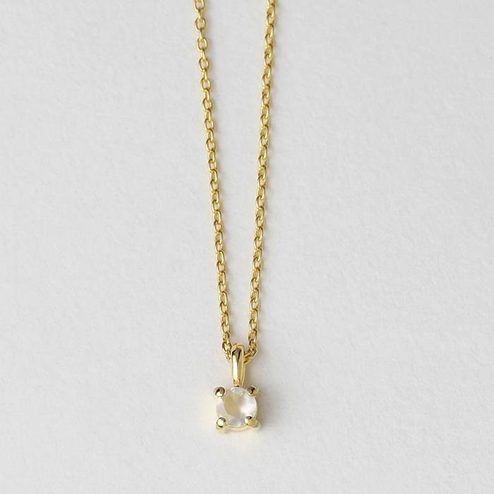 【6月誕生石ムーンストーンネックレス】SILVER925 K18ゴールドプレーティング 長さ40cm　SV-06-06