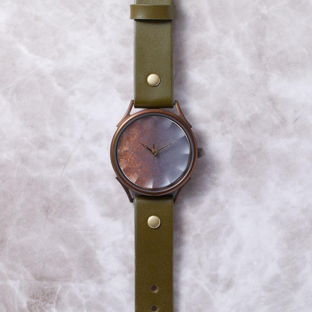 【ふるさと納税】陶器 【信楽焼】で作る腕時計　大切に愛用したい「伝統工芸品」　文字盤：茶　ベルトカラー：オリーブ　WJ010X 茶-オリーブ サムネイル2