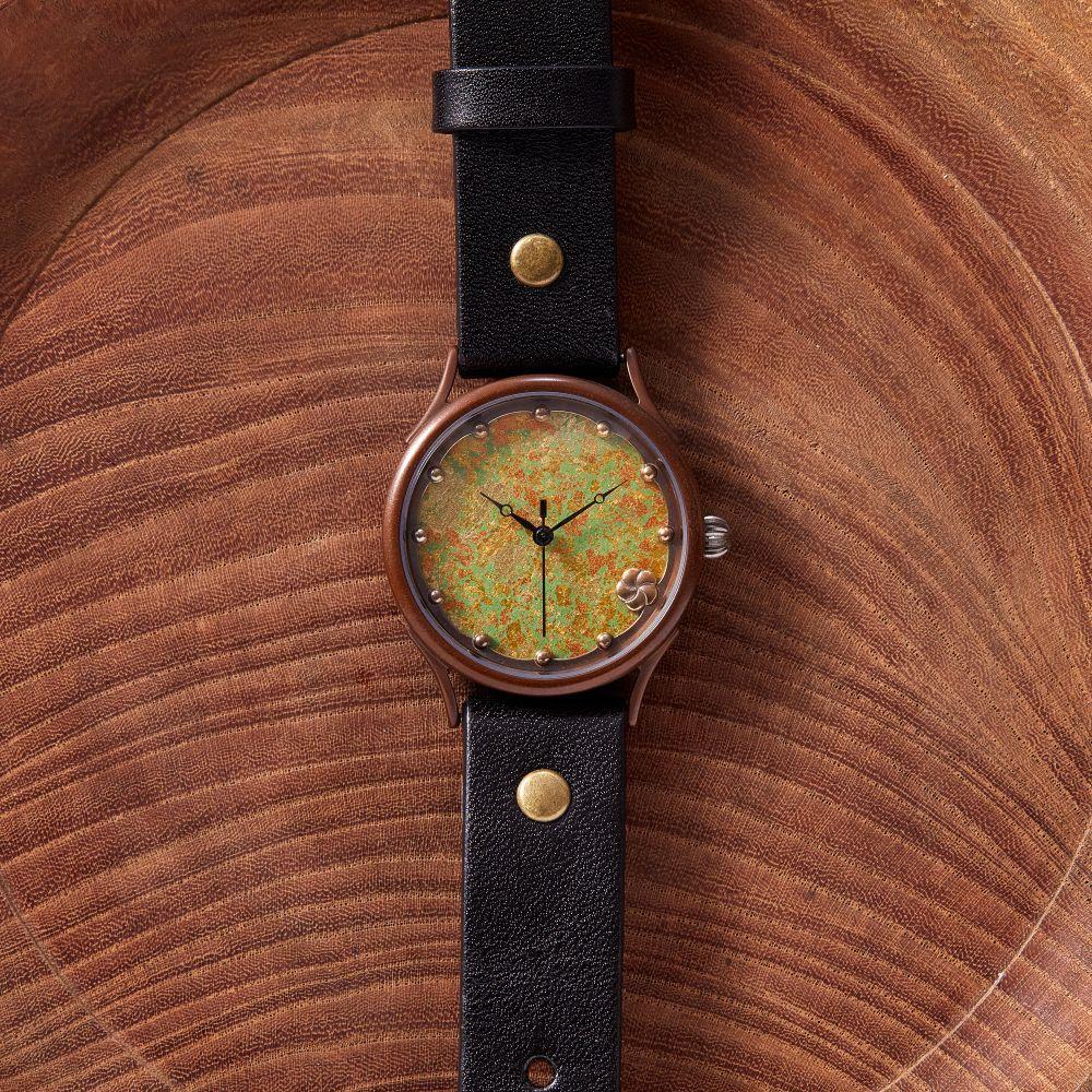 【ふるさと納税】「西陣切り紙」で作る 繊細な紋様の【金木犀きんもくせい】が美しいハンドメイウォッチ　ベルトカラー：黒　WJ009L 金木犀-黒 サムネイル2