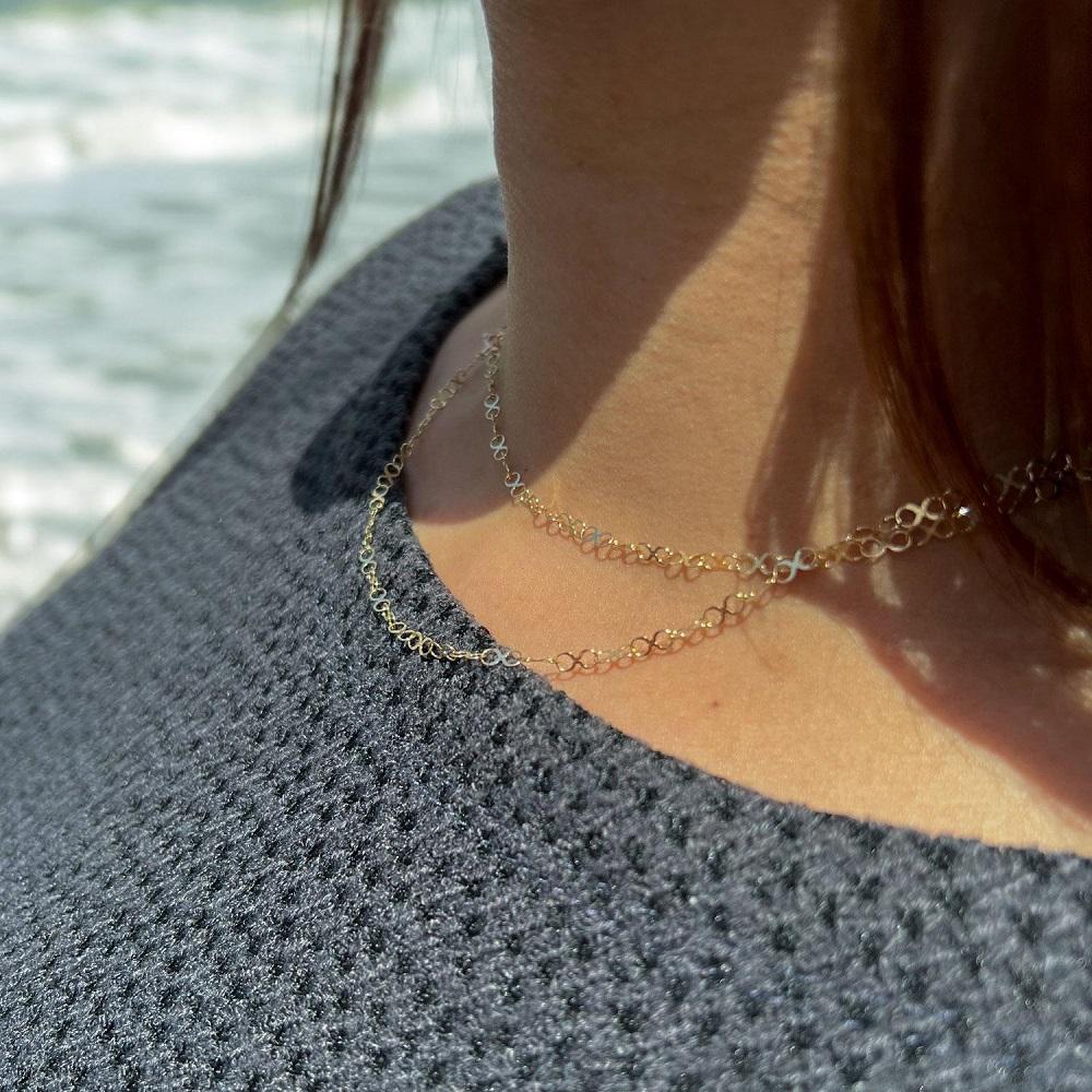 【ふるさと納税】【K10イエローゴールド ロングチェーンネックレス】長さ80cm 存在感たっぷりインフィニティチェーン　SN1008-K10(80) サムネイル3