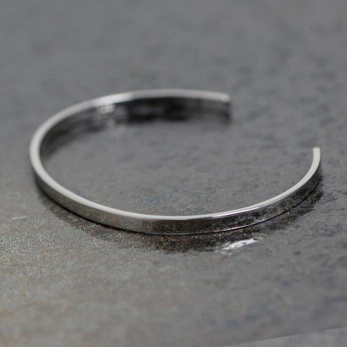 【ふるさと納税】【SILVERプラチナコーティング】平打ちデザインが上品で個性的なバングル クールな大人カラーが人気　SV-B002 サムネイル3