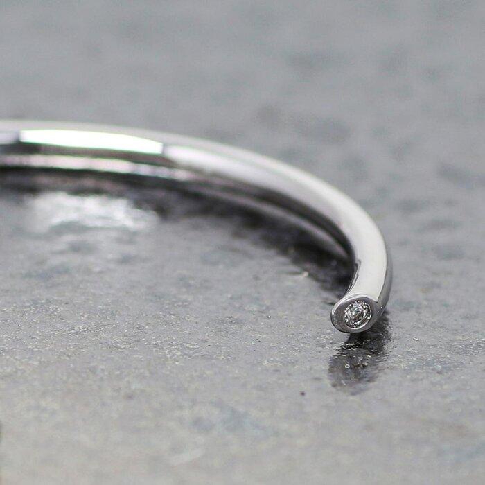 【ふるさと納税】【SILVERプラチナコーティング】ダイヤモンド2粒が密かに輝くバングル 遊び心ある大人アクセサリー　人気の大人カラー　SV-B005 サムネイル3