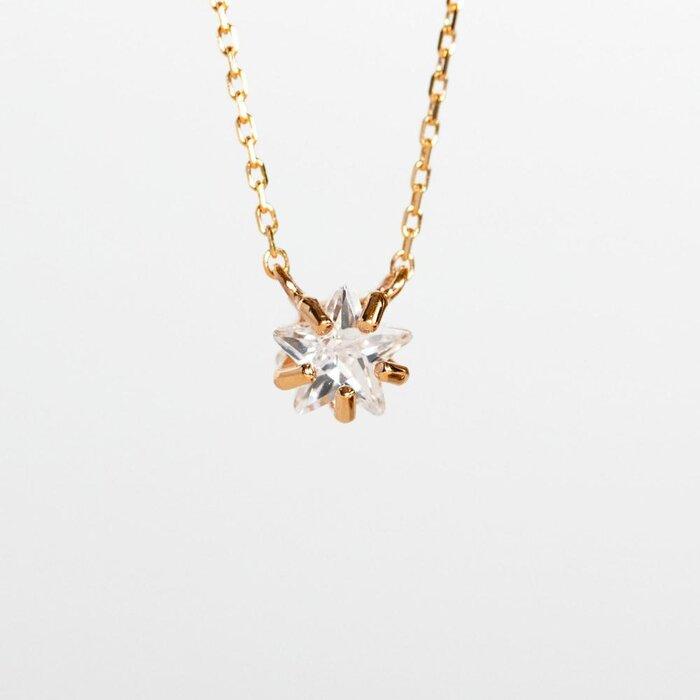 【ふるさと納税】【K10イエローゴールドネックレス】天然石 ホワイト水晶 スタークォーツネックレス 長さ40cm　KN01004Q-W / 金 ゴールド ジュエリー アクセサリー ギフト プレゼント レディース シンプル 定番 サムネイル3