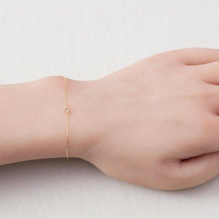 【ふるさと納税】K10イエローゴールド 天然石ブレスレット【3月誕生石アクアマリン】華奢見え 4本たてづめ 長さ17cm　K10-07-03 / 金 ゴールド ジュエリー アクセサリー ギフト プレゼント レディース シンプル 定番 サムネイル3