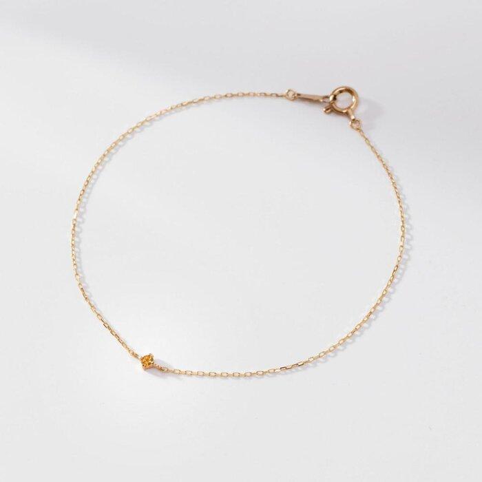 【ふるさと納税】K10イエローゴールド 天然石ブレスレット【11月誕生石シトリン】華奢見え 4本たてづめ 長さ17cm　K10-07-11 / 金 ゴールド ジュエリー アクセサリー ギフト プレゼント レディース シンプル 定番 サムネイル2