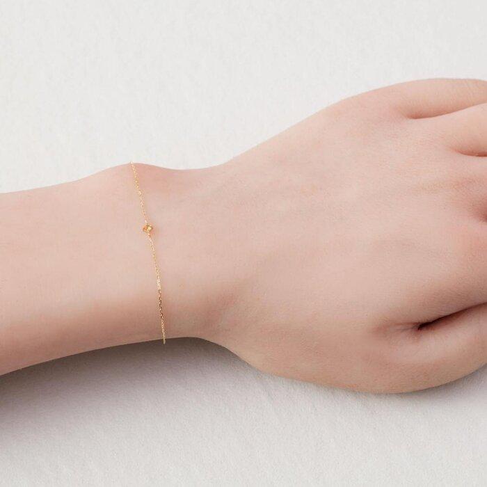 【ふるさと納税】K10イエローゴールド 天然石ブレスレット【11月誕生石シトリン】華奢見え 4本たてづめ 長さ17cm　K10-07-11 / 金 ゴールド ジュエリー アクセサリー ギフト プレゼント レディース シンプル 定番 サムネイル3