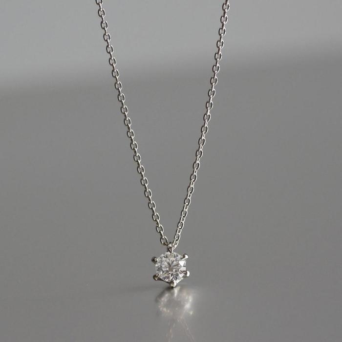 サステナブルなジュエリーを ラボグロウンダイヤモンド Pt900ネックレス 0.2ct 6本たて爪　LAB-PT900-001