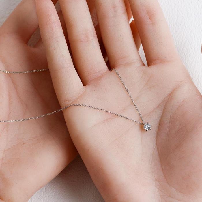 【ふるさと納税】サステナブルなジュエリーを ラボグロウンダイヤモンド Pt900ネックレス 0.2ct 6本たて爪　LAB-PT900-001 サムネイル3