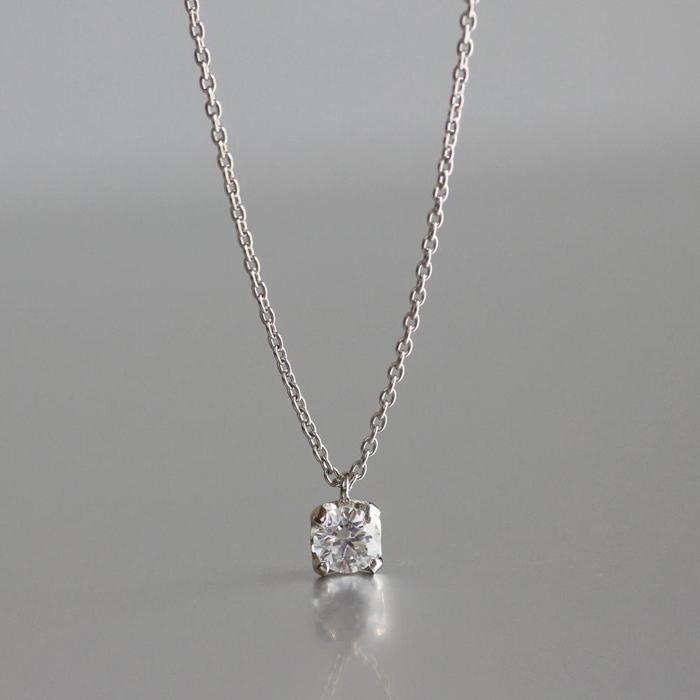 サステナブルなジュエリーを ラボグロウンダイヤモンド Pt900ネックレス 0.2ct 4点留め　LAB-PT900-005