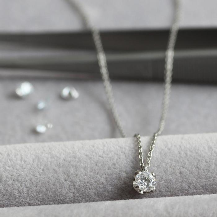 【ふるさと納税】サステナブルなジュエリーを ラボグロウンダイヤモンド Pt900ネックレス 0.2ct 4点留め　LAB-PT900-005 サムネイル2