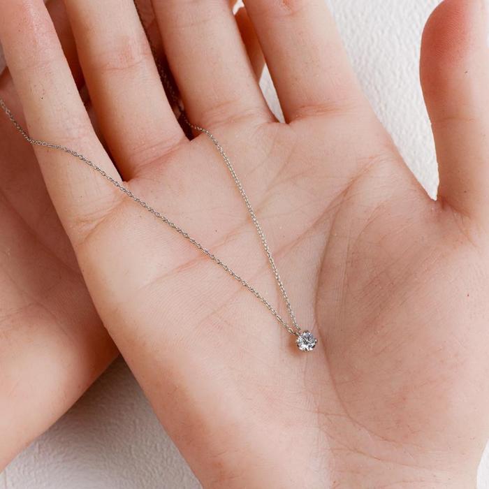 【ふるさと納税】サステナブルなジュエリーを ラボグロウンダイヤモンド Pt900ネックレス 0.2ct 4点留め　LAB-PT900-005 サムネイル3