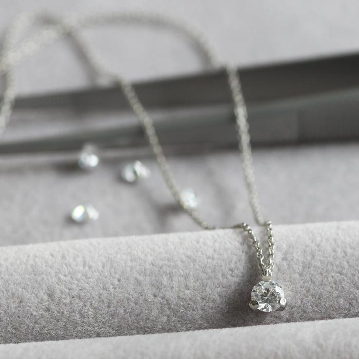 サステナブルなジュエリーを ラボグロウンダイヤモンド Pt900ネックレス 0.2ct 3点留め　LAB-PT900-010