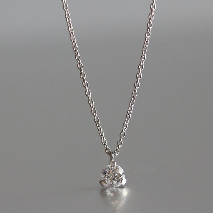 【ふるさと納税】サステナブルなジュエリーを ラボグロウンダイヤモンド Pt900ネックレス 0.2ct 3点留め　LAB-PT900-010 サムネイル2
