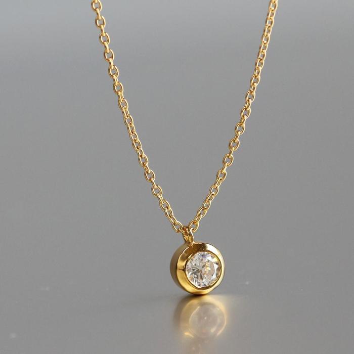 【ふるさと納税】サステナブルなジュエリーを ラボグロウンダイヤモンド K18 ネックレス 0.2ct ふくりん留め　LAB-K18-004 サムネイル2