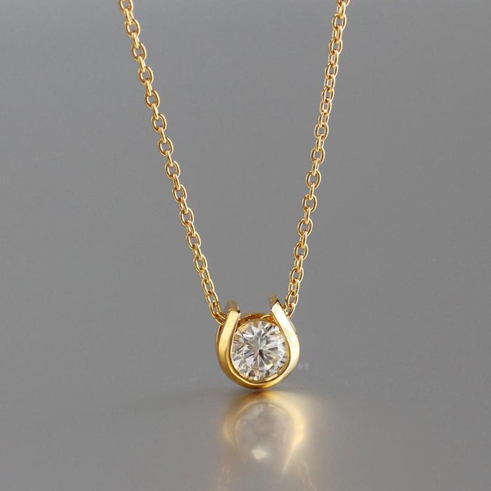 【ふるさと納税】サステナブルなジュエリーを ラボグロウンダイヤモンド K18 ネックレス 0.2ct 馬蹄デザイン　LAB-K18-006 サムネイル2