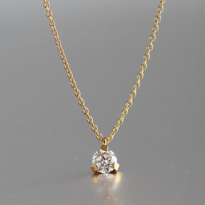 【ふるさと納税】サステナブルなジュエリーを ラボグロウンダイヤモンド K18 ネックレス 0.2ct 3点留め　LAB-K18-010 サムネイル2