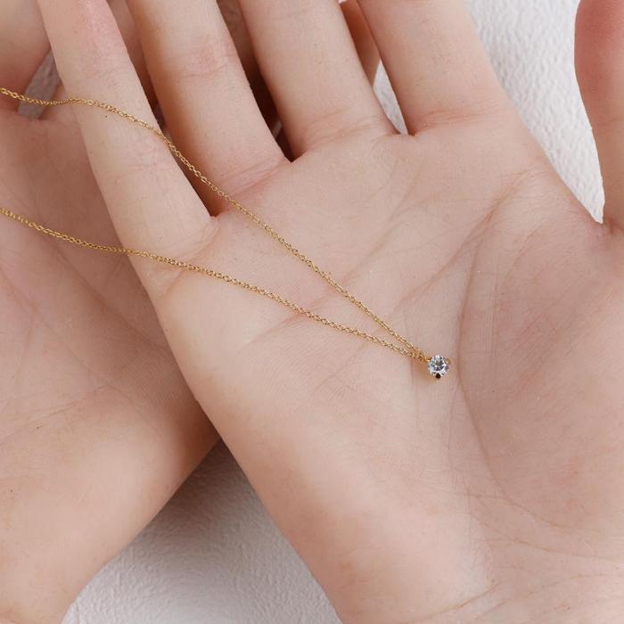 【ふるさと納税】サステナブルなジュエリーを ラボグロウンダイヤモンド K18 ネックレス 0.2ct 3点留め　LAB-K18-010 サムネイル3