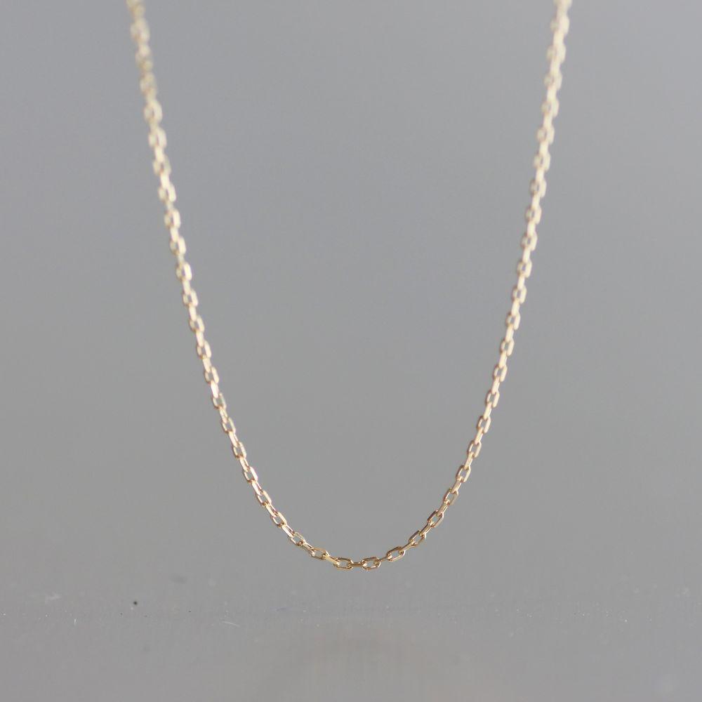 【K10イエローゴールド チェーンネックレス】人気 小豆チェーン 胸元を美しく見せるデザイン 長さ40cm SN1005-K10