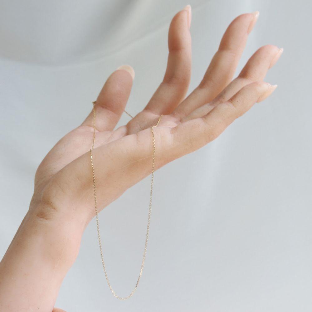 【ふるさと納税】【K10イエローゴールド チェーンネックレス】人気 小豆チェーン 胸元を美しく見せるデザイン 長さ40cm SN1005-K10 サムネイル3