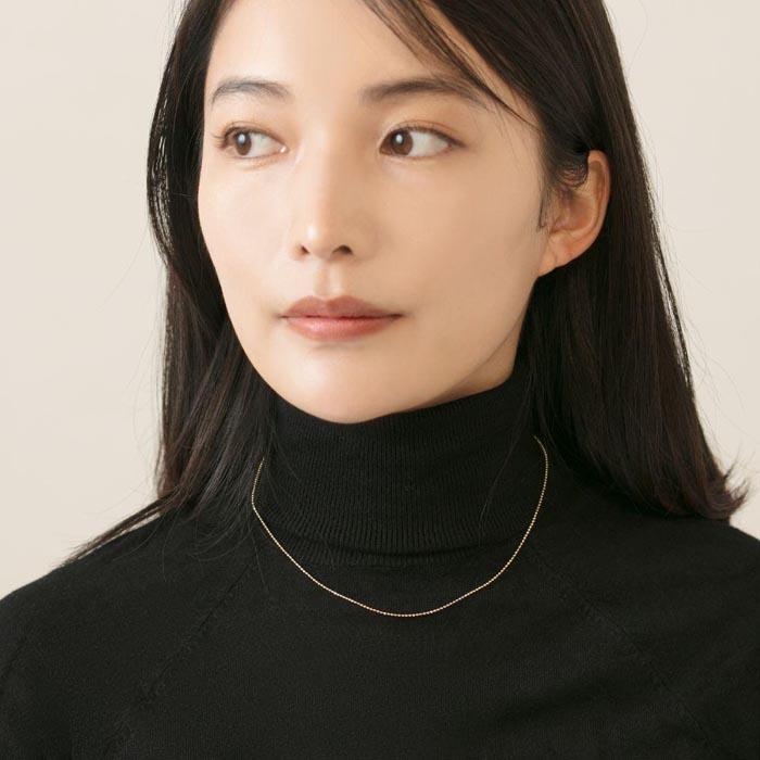 【ふるさと納税】【K18イエローゴールド チェーンネックレス】個性的なボールチェーン 長さ40cm 男女兼用デザイン　SN1002-K18 / 金 ゴールド ジュエリー アクセサリー ギフト プレゼント レディース メンズ シンプル 定番 サムネイル2