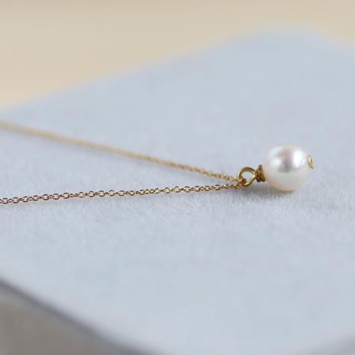 【ふるさと納税】小さいながらも存在感のある 6mm 淡水パールネックレス チェーンカラー：ゴールド サイズ：45cm PE002Y サムネイル3