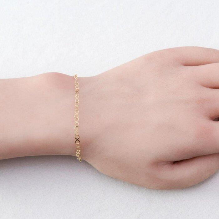 【ふるさと納税】【K10イエローゴールド チェーンブレスレット】個性的なインフィニティチェーン 存在感あふれるデザイン 長さ17cm　SB1008-K10 / 金 ゴールド ジュエリー アクセサリー ギフト プレゼント レディース シンプル 定番 サムネイル3