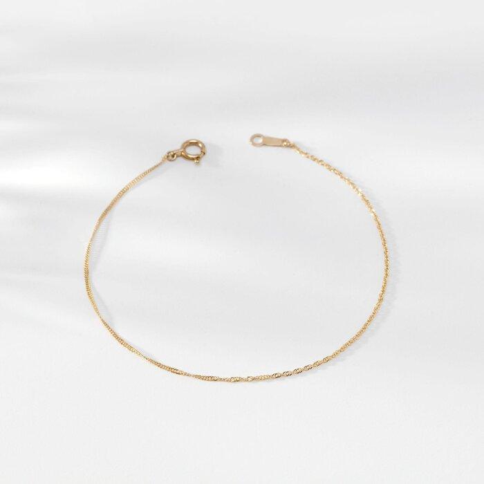 【K10イエローゴールド チェーンブレスレット】上品なスクリューチェーン 手元を繊細に美しくみせる 長さ17cm　SB1010-K10